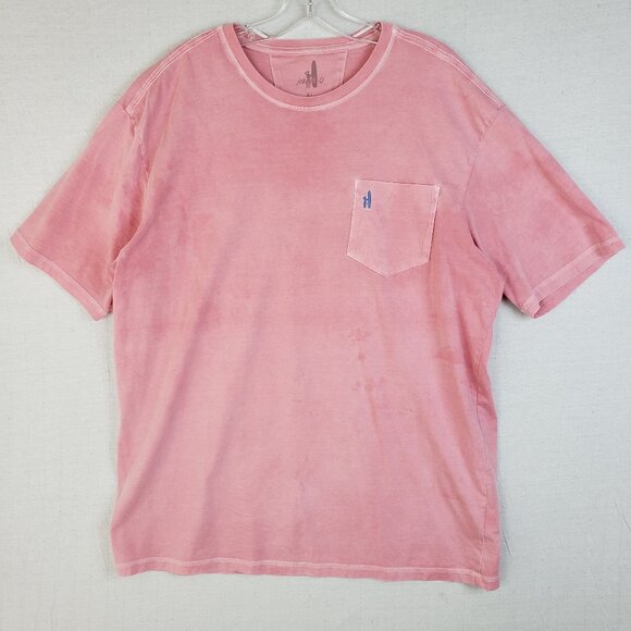 Johnnie-O Dale T-shirt Malibu Red/ Pink Short Sleeve size XL Distressed Tie-Dye - Picture 2 of 15